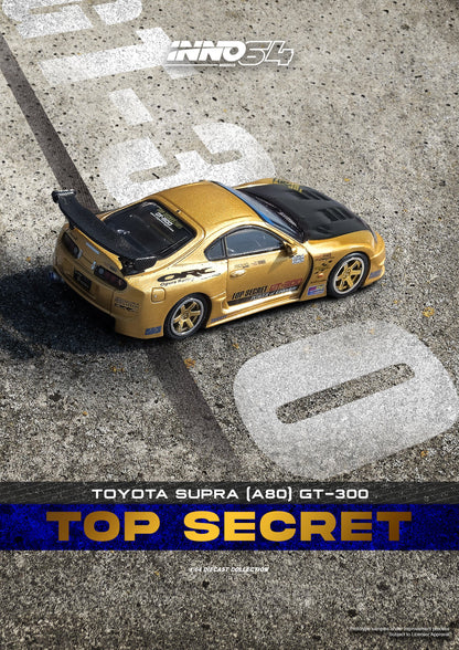 Inno64 1/64 Toyota Supra (A80) Top Secret GT300 Gold