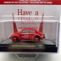 * Chase* M2 Machines 1/64 Coca-Cola 1953 VW Beetle Deluxe European Model Red