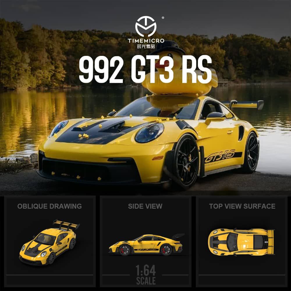 Time Micro 1/64 Porsche 992 GT3 RS Yellow & Black