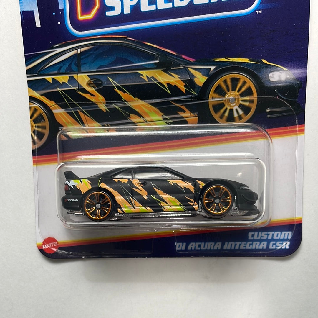 Hot Wheels 1/64 Neon Speeders Custom ‘01 Acura Integra GSR Black & Orange