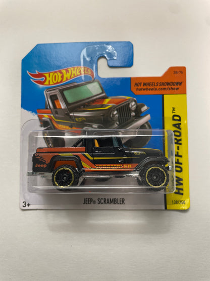 Hot Wheels 1/64 Jeep Scrambler Short Card Black - Damaged Box