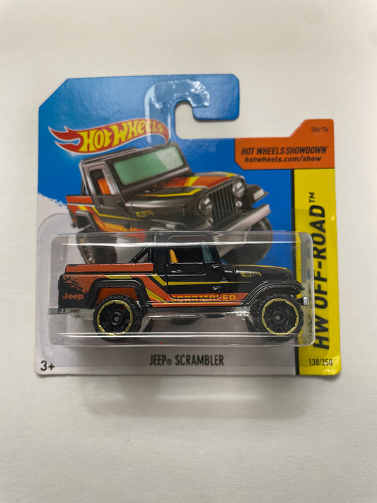 Hot Wheels 1/64 Jeep Scrambler Short Card Black - Damaged Box