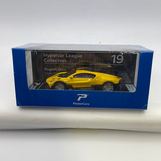 Postercars 1/64 n19 Hypercar League Collection Bugatti Divo Jaune Soufre Yellow