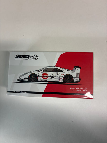 Inno64 1/64 LBWK Ferrari F40 Collet White - IN64-LBWKF40-COLLET
