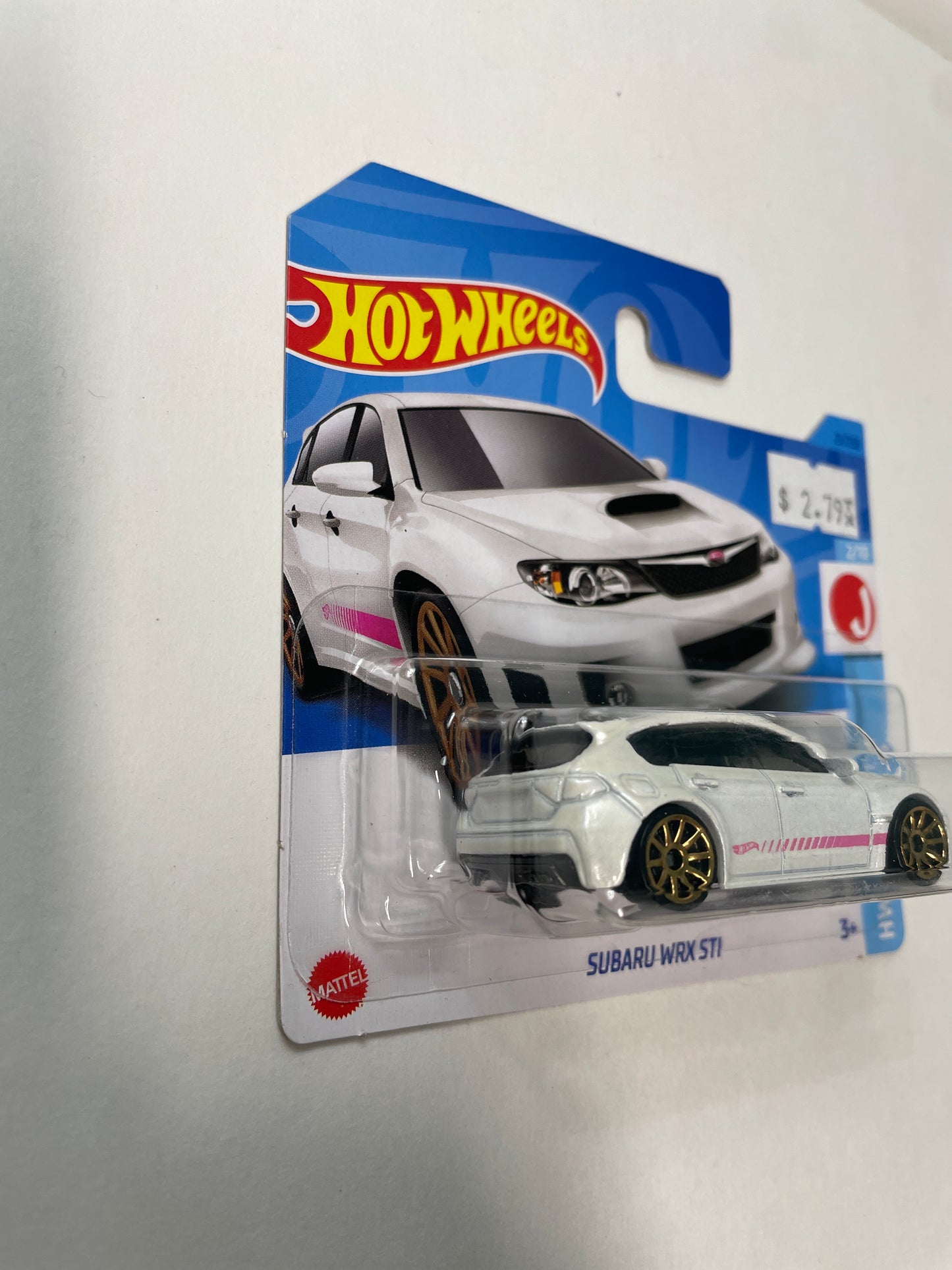Hot Wheels 1/64 Subaru WRX STI Short Card White - Damaged Box