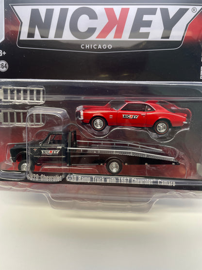 Greenlight x Acme 1/64 Nickey Chicago 1970 Chevrolet C-30 Ramp Truck w/ 1967 Chevrolet Camaro