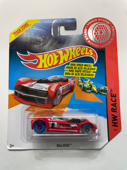 Hot Wheels 1/64 High Speed Wheels Track Stars Ballistik Red BDW25 - Damaged Box