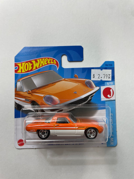 Hot Wheels 1/64 1968 Mazda Cosmo Sport Short Card Orange - Damaged Box
