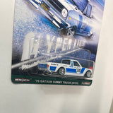 Hot Wheels Car Culture Hyper Haulers ‘75 Datsun Sunny Truck (B120) White & Blue