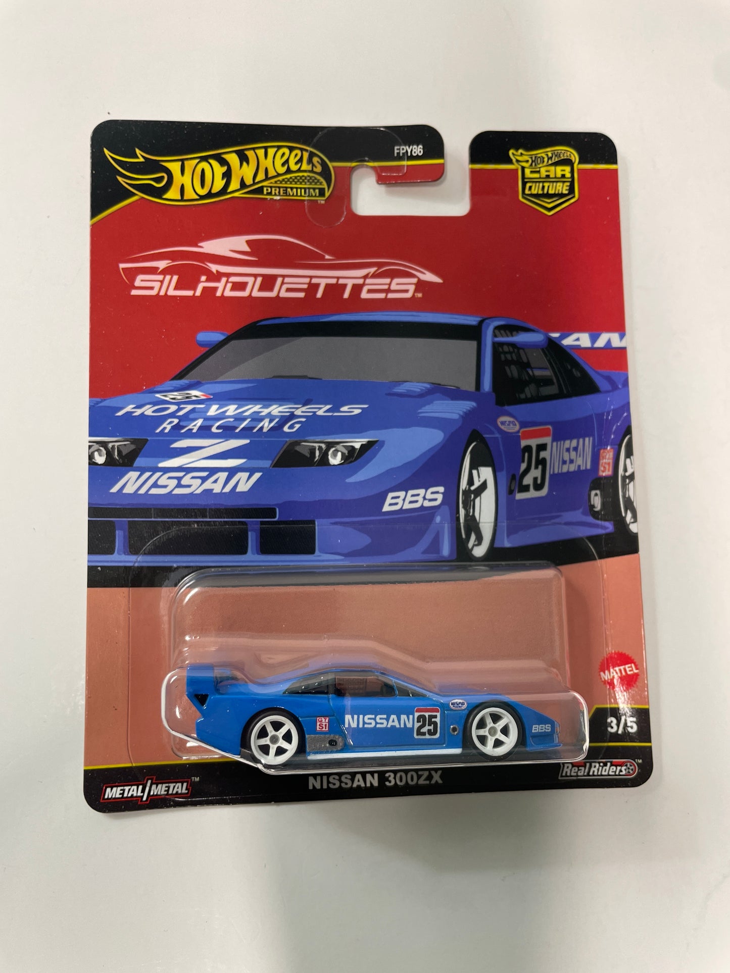 Hot Wheels 1/64 Car Culture Silhouettes Nissan 300zx Blue - JBK61 - Damaged Box