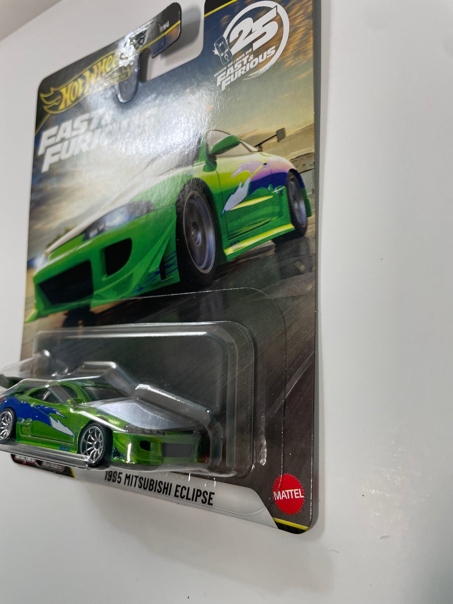 Hot Wheels 1/64 Fast & Furious Mix N 1995 Mitsubishi Eclipse Green- JHW68 - Damaged Box
