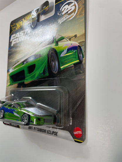 Hot Wheels 1/64 Fast & Furious Mix N 1995 Mitsubishi Eclipse Green- JHW68 - Damaged Box