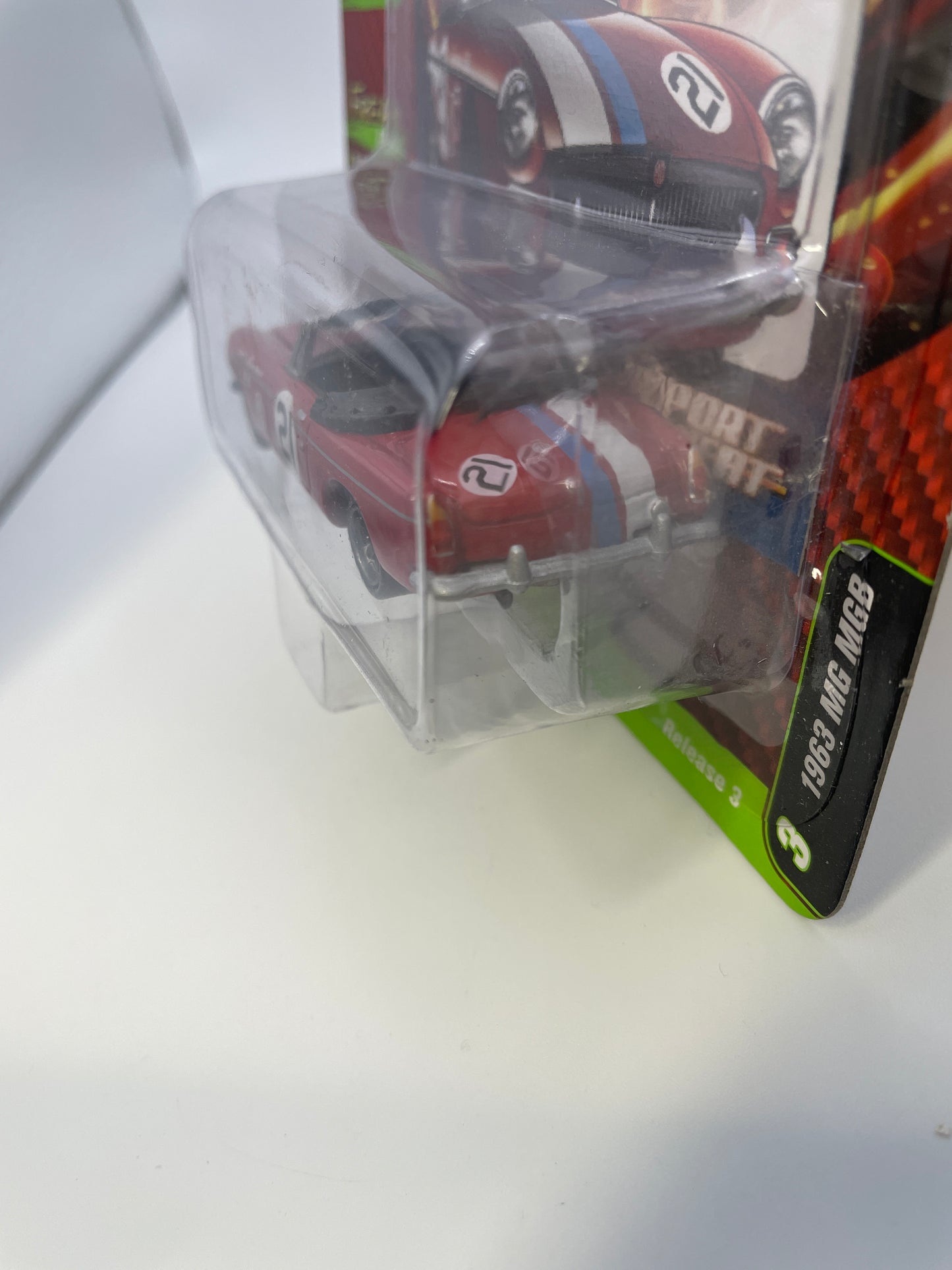 Johnny Lightning 1/64 Street Freaks Import Heat 1963 MG MGB Red