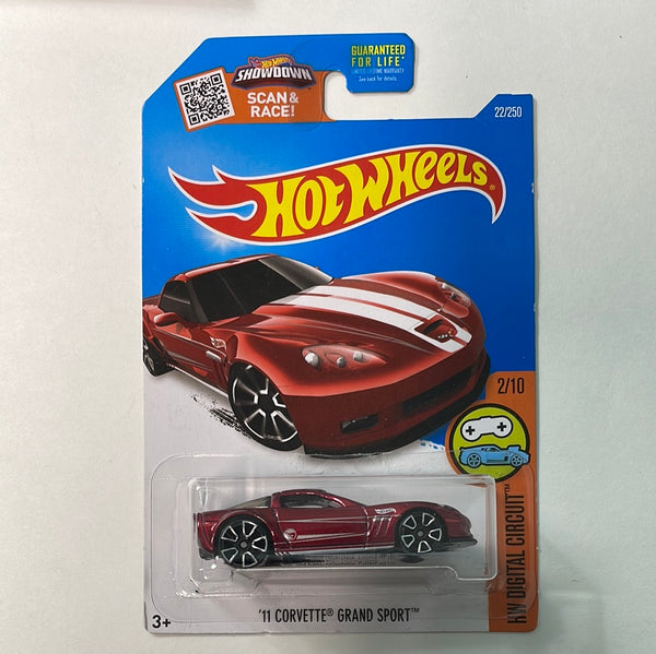 * Treasure Hunt* Hot Wheels 1/64 ‘11 Corvette Grand Sport Red - Damaged Card