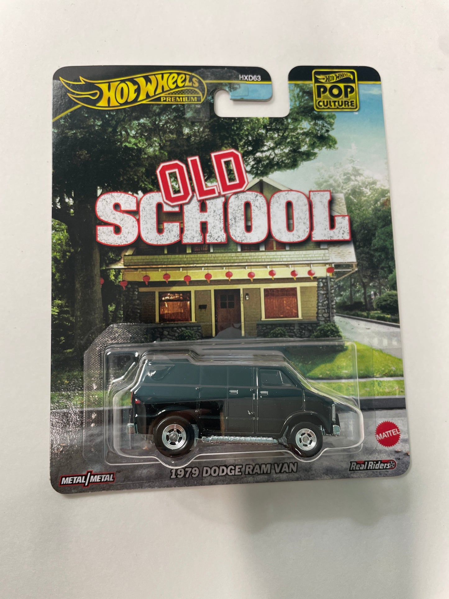 Hot Wheels 1/64 Pop Culture Old School 1979 Dodge Ram Van Black - Damaged Box