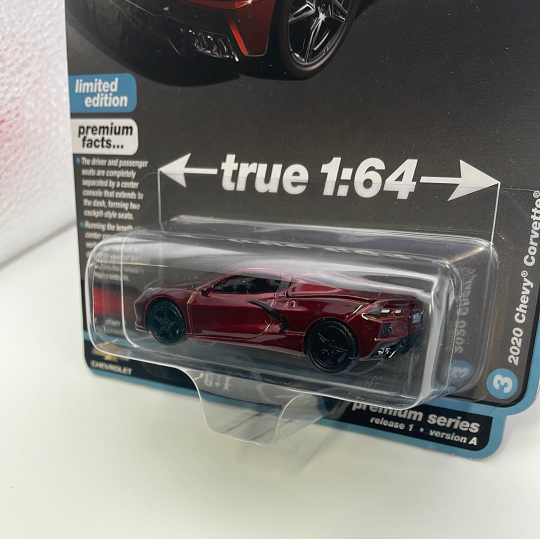 Auto World 1/64 Sports Cars Version A 2020 Chevy Corvette Long Beach Red Metallic