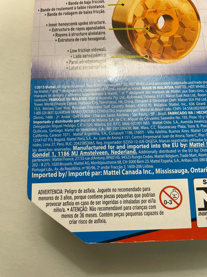 Hot Wheels 1/64 High Speed Wheels Track Stars Jet Threat 3.0 Yellow & Blue BDW21 - Damaged Box