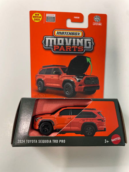 Matchbox 1/64 Moving Parts 2024 Toyota Sequoia TRD PRO Orange