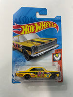 Hot Wheels 1/64 Treasure Hunt ‘65 Ford Galaxie Yellow - Damaged Card