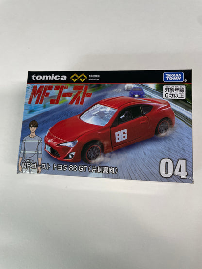 Tomica Premium unlimited  1/64 04 MF Ghost Toyota 86 GT (Natsuko Katagiri) Red - Damaged Box