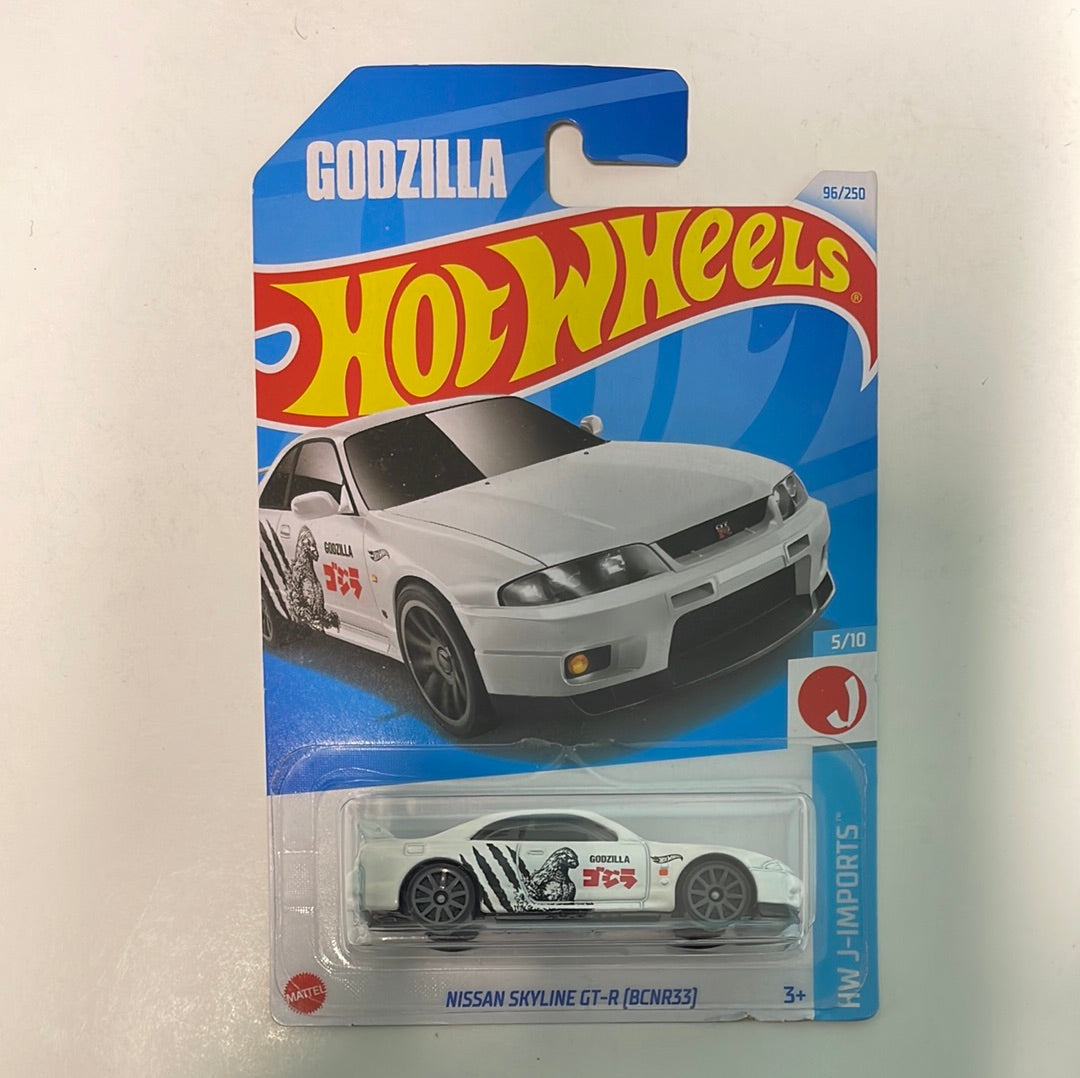 Hot Wheels 1/64 Nissan Skyline GT-R (BCNR33) Godzilla White - Damaged Box