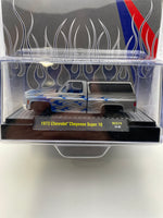 M2 Machines 1/64 Houston Auto Show Exclusive 1973 Chevrolet Cheyenne Super 10 Silver & Blue