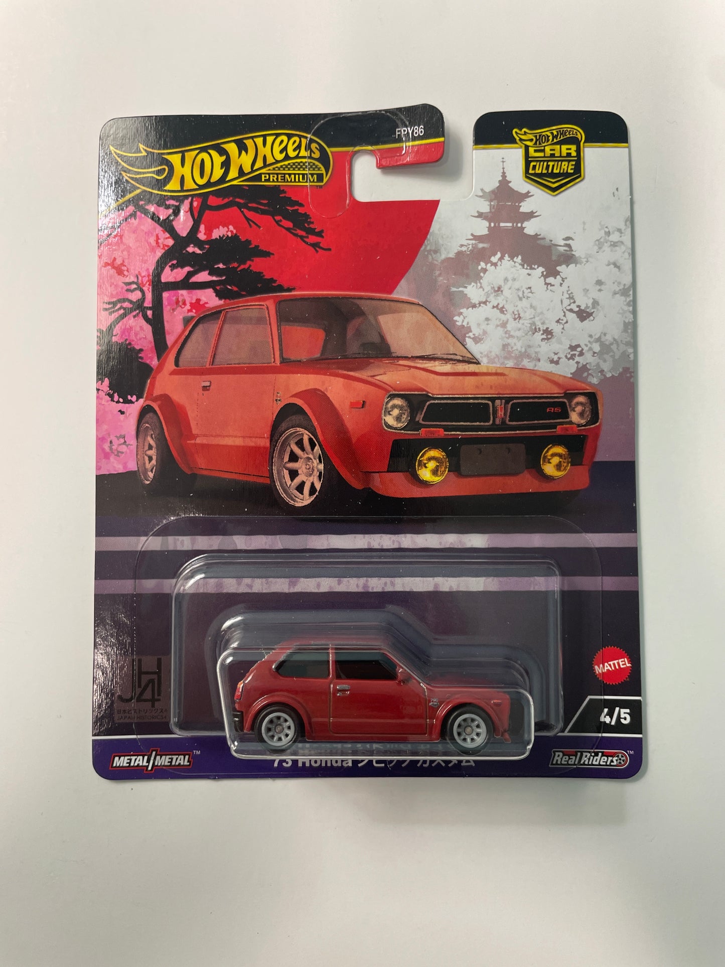 Hot Wheels 1/64 Car Culture Japan Historics 4 ‘73 Honda Civic Custom Red - HRV85