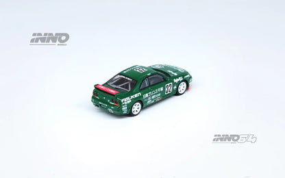 Inno64 1/64 Nissan Skyline GT-R (R33) n32  Prince Chiba Falken Tokachi 24h 1996 Green - IN64-R33R-N1S96