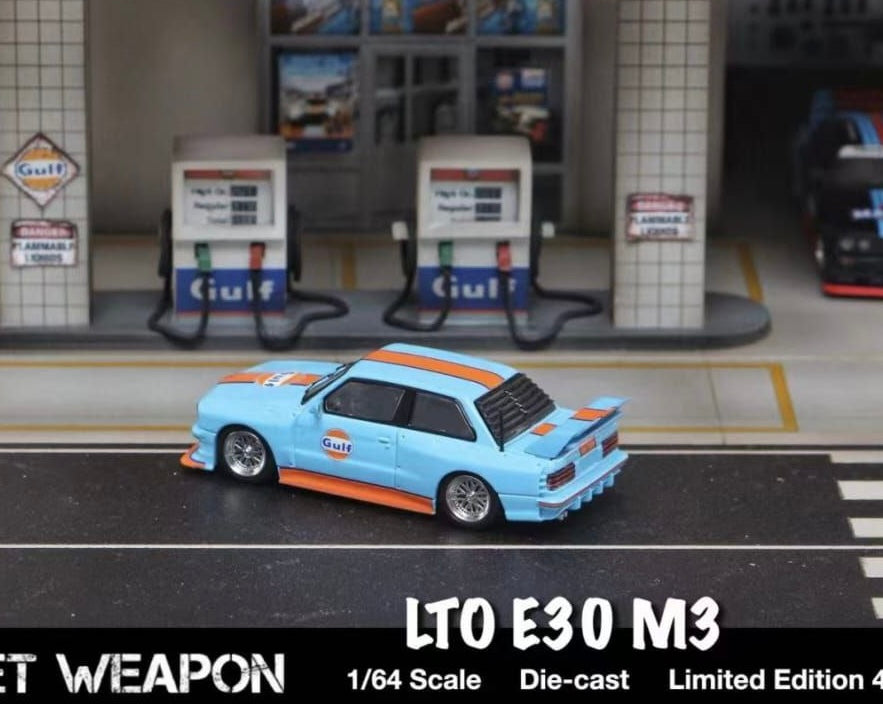 Street Weapon 1/64 BMW LTO E30 Gulf Blue & Orange