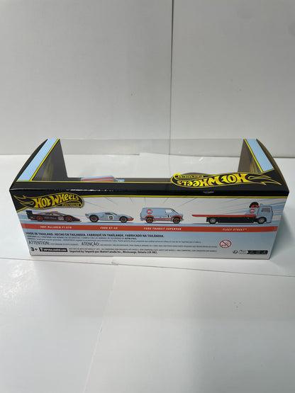 Hot Wheels 1/64 Premium Collector Car Culture Box Set Gulf Blue & Orange - JHW43