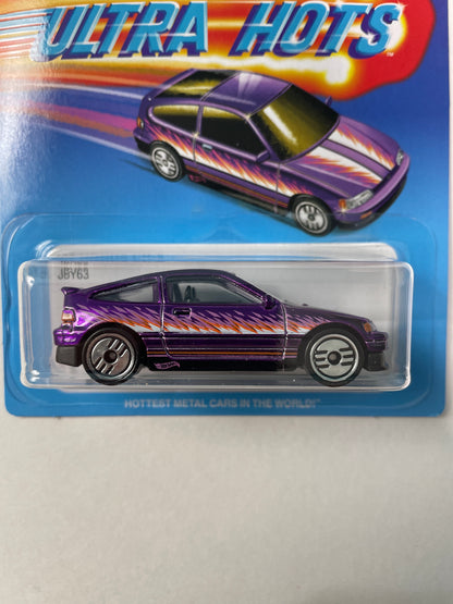 Hot Wheels 1/64 Ultra Hots ‘88 Honda CR-X Purple - Damaged Card