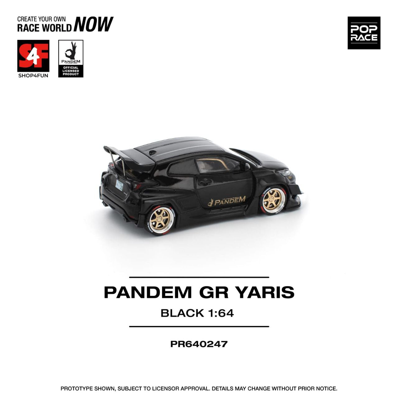 Pop Race 1/64 Philippine Manila Exclusive Pandem GR Toyota Yaris Black
