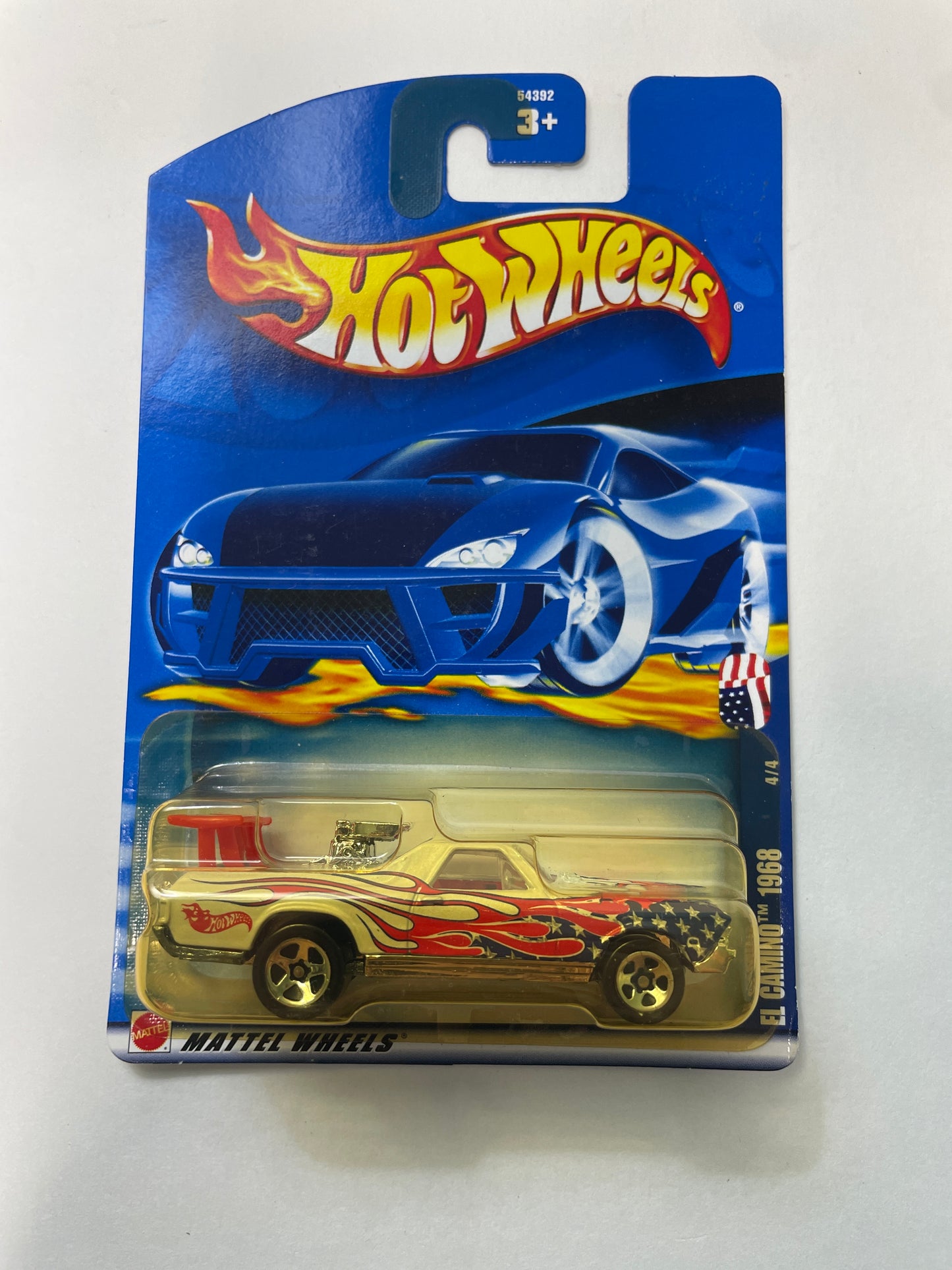 Hot Wheels 1/64 Chevrolet El Camino 1968 White & Red - Damaged Box