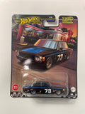 Hot Wheels 1/64 Boulevard Mix Z ‘73 Volvo 142 GL Black & Blue - Damaged Card