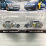 Hot Wheels 1/64 Car Culture Premium 2 Pack Subaru Impreza WRX Grey & ‘16 Subaru WRX STI Blue