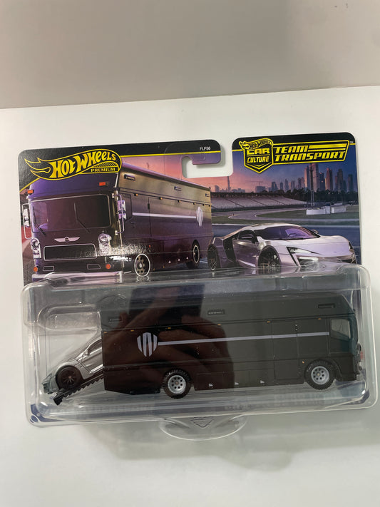 Hot Wheels 1/64 Car Culture Team Transport Lykan Hypersport & Euro Hauler Camion De Transport - JBM39