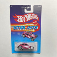 Hot Wheels 1/64 Ultra Hots Custom Volkswagen Beetle Pink - Damaged Card