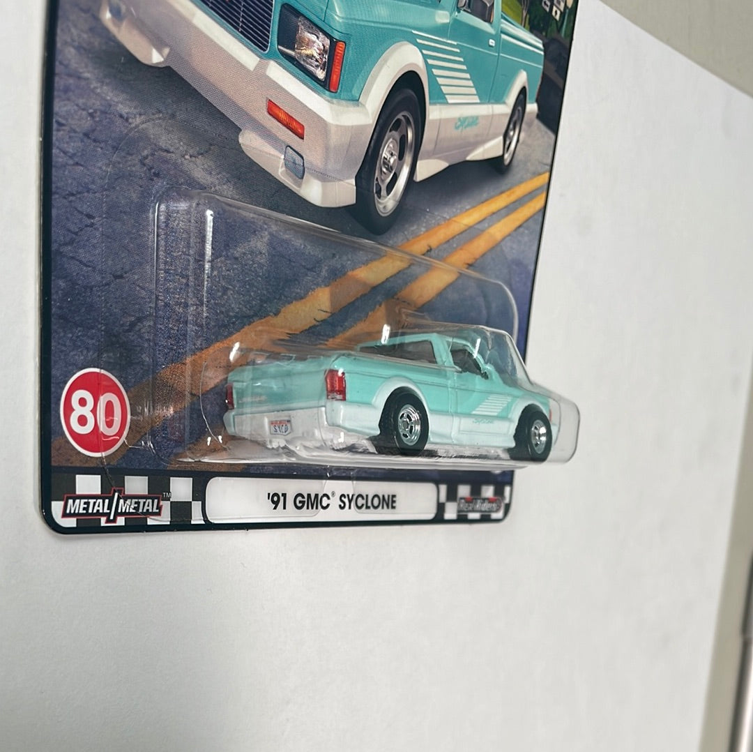 Hot Wheels 1/64 HW Boulevard ‘91 GMC Syclone Blue - Damaged Box