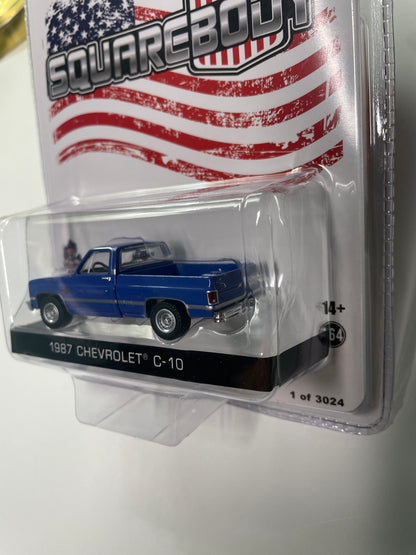 Greenlight 1/64 USA Squarebody 1987 Chevrolet C-10 Blue - 51489
