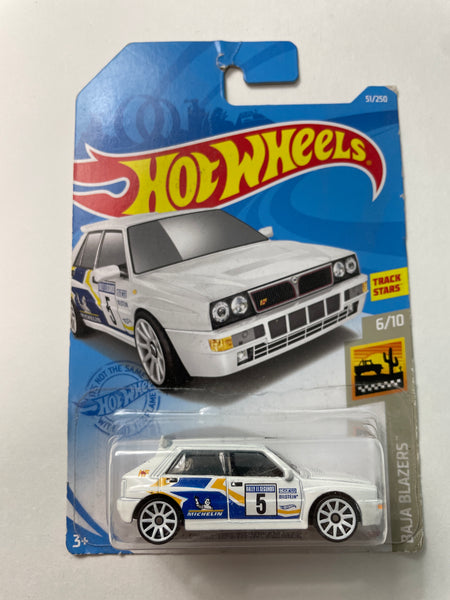 Hot Wheels 1/64 Lancia Delta Integrale Michelin White - Damaged Card