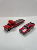 *Loose* Hot Wheels 1/64 Premium Car Culture Team Transport Mongoose Plymouth Duster Funny Car w/ Retro Rig Red