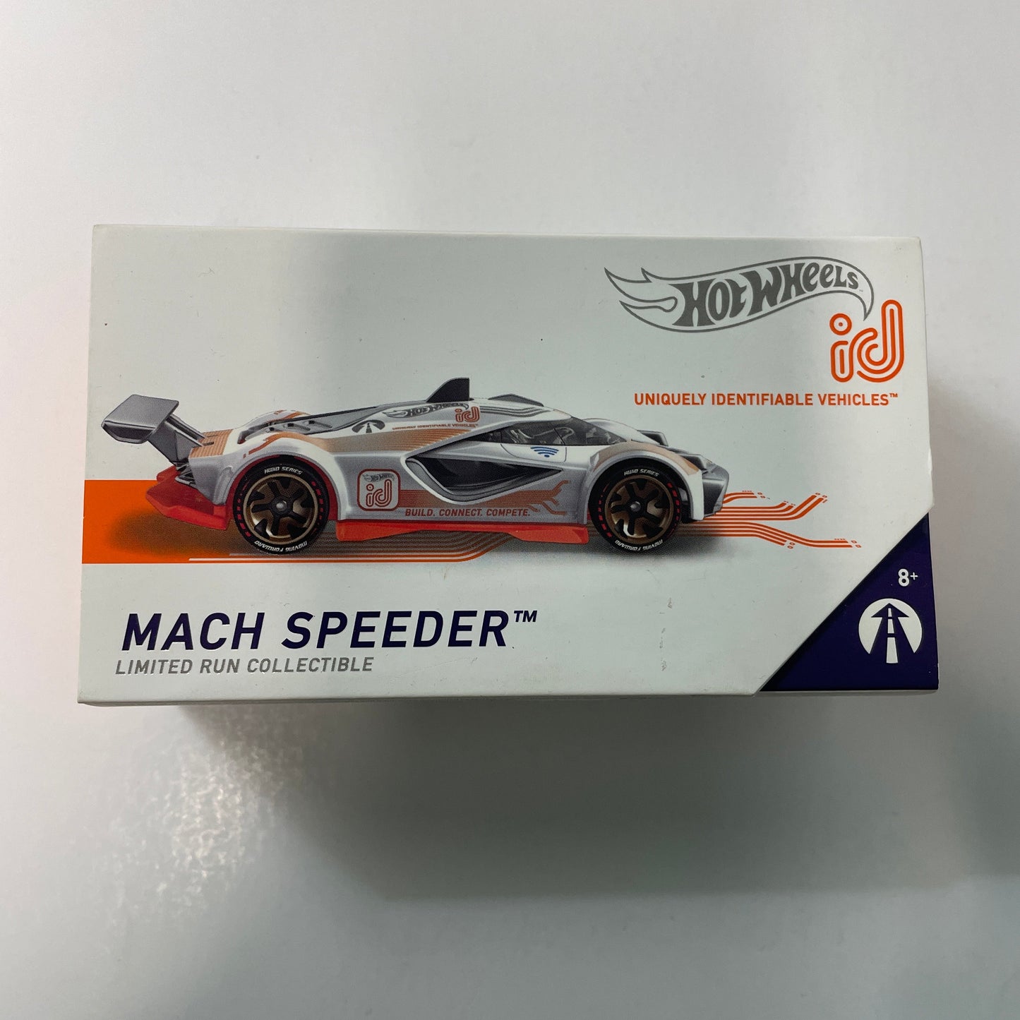 Hot Wheels Mach Speeder toy car packaging on a white background