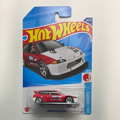 Hot Wheels Honda Civic Custom Red - Damaged Card