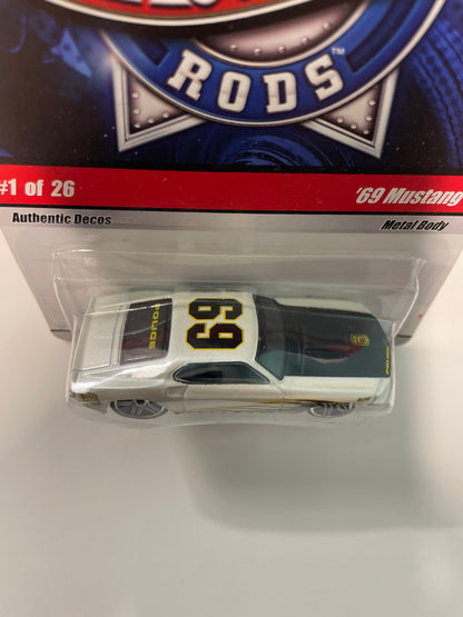 Hot Wheels 1/64 Cop Rods ‘69 Mustang White - Damaged Card