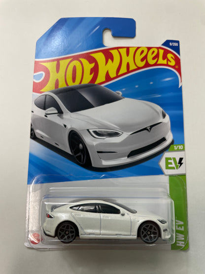 Hot Wheels 1/64 Tesla Model S Plaid White - Damaged Box