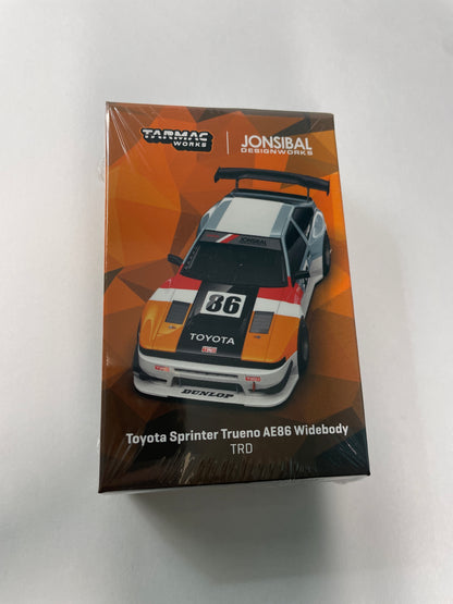 Tarmac Works 1/64 Toyota Sprinter Trueno AE86 Widebody TRD - GLOBAL64 White & Orange