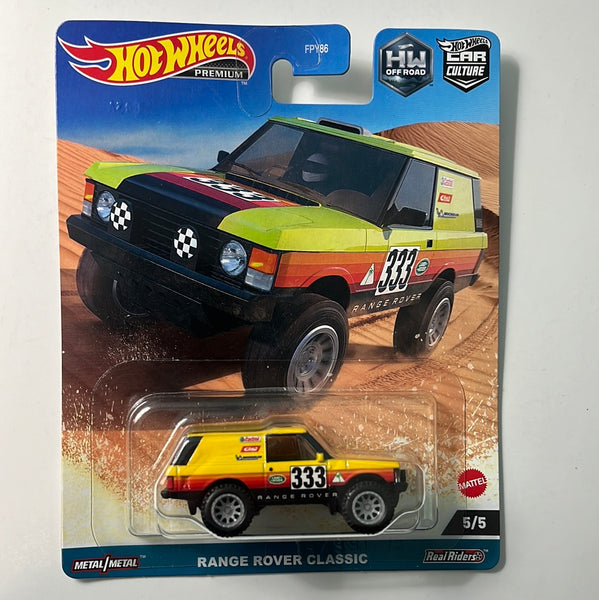 Hot Wheels 1/64 Car Culture Off Road Range Rover Classic Yellow