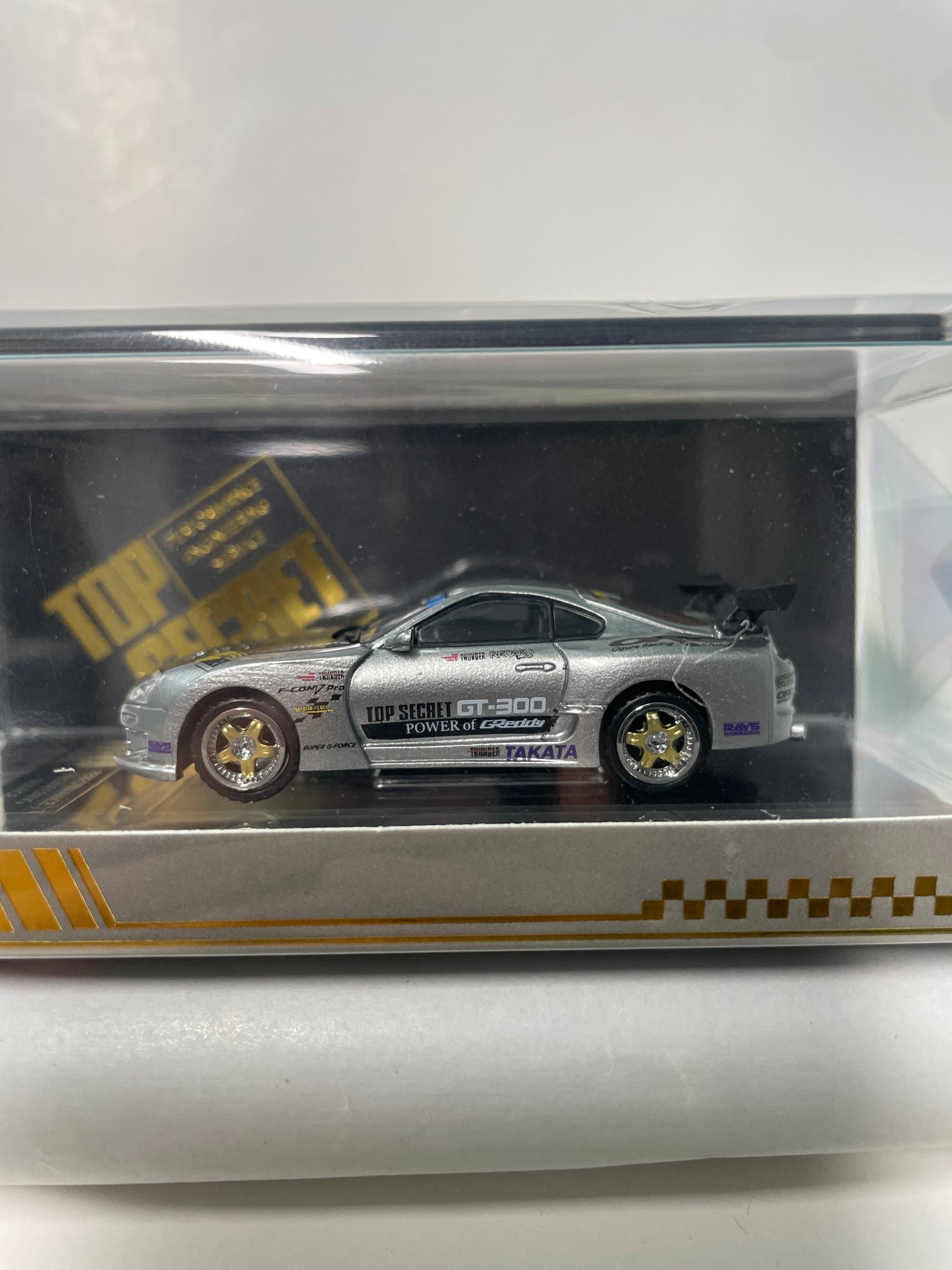BM Creation 1/64 Top Secret GT-300 Toyota Supra (JZA80) MIAS 20th Ann. Edition Silver - 64B0435 - Damaged Box