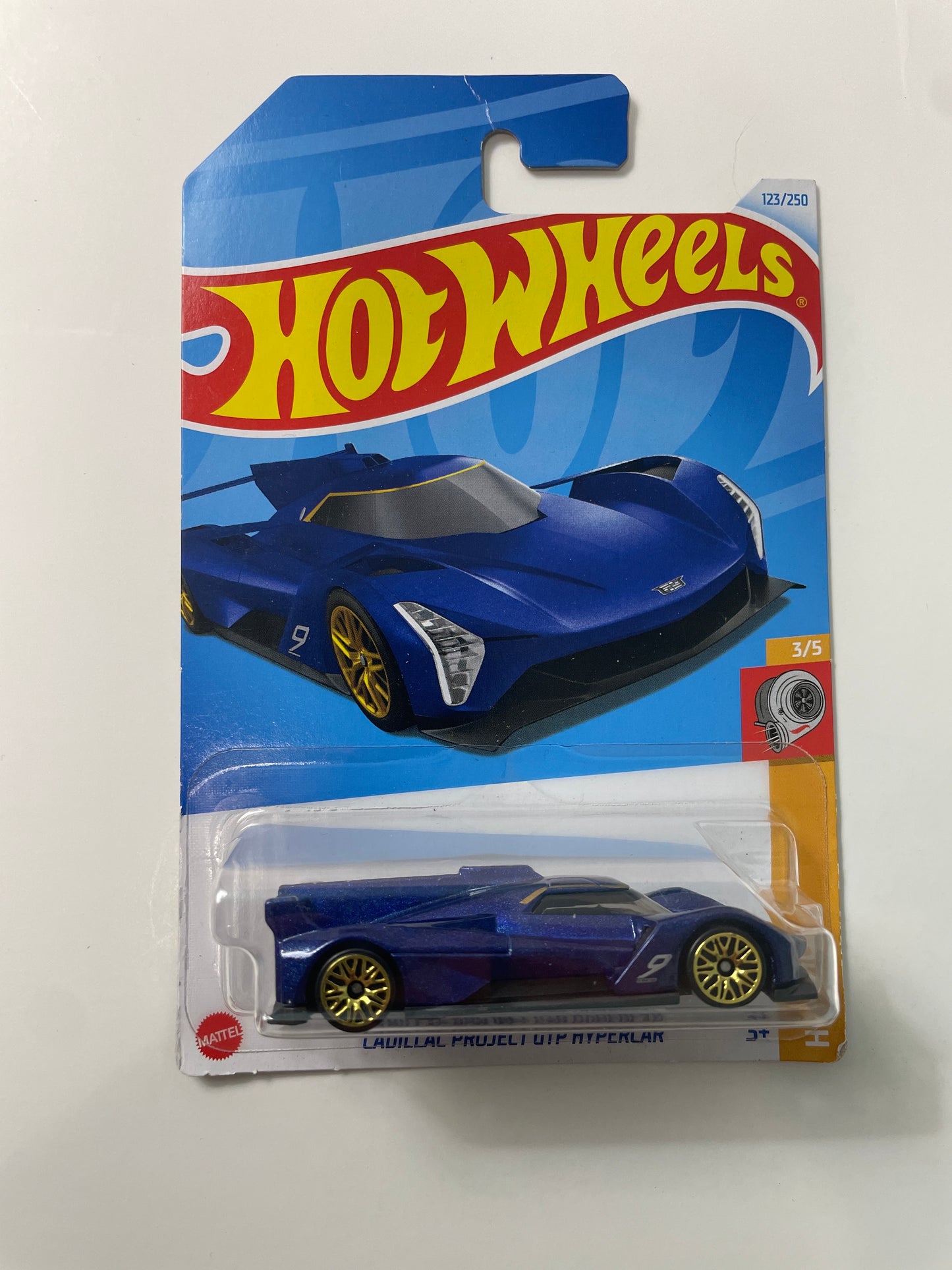 Hot Wheels 1/64 Cadillac Project GTP Hypercar Blue - Damaged Card
