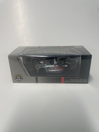Para64 1/64 Mercedes-AMG GT3 Evo 2022 24H Spa P1 Akkodis ASP #88 Black & Silver